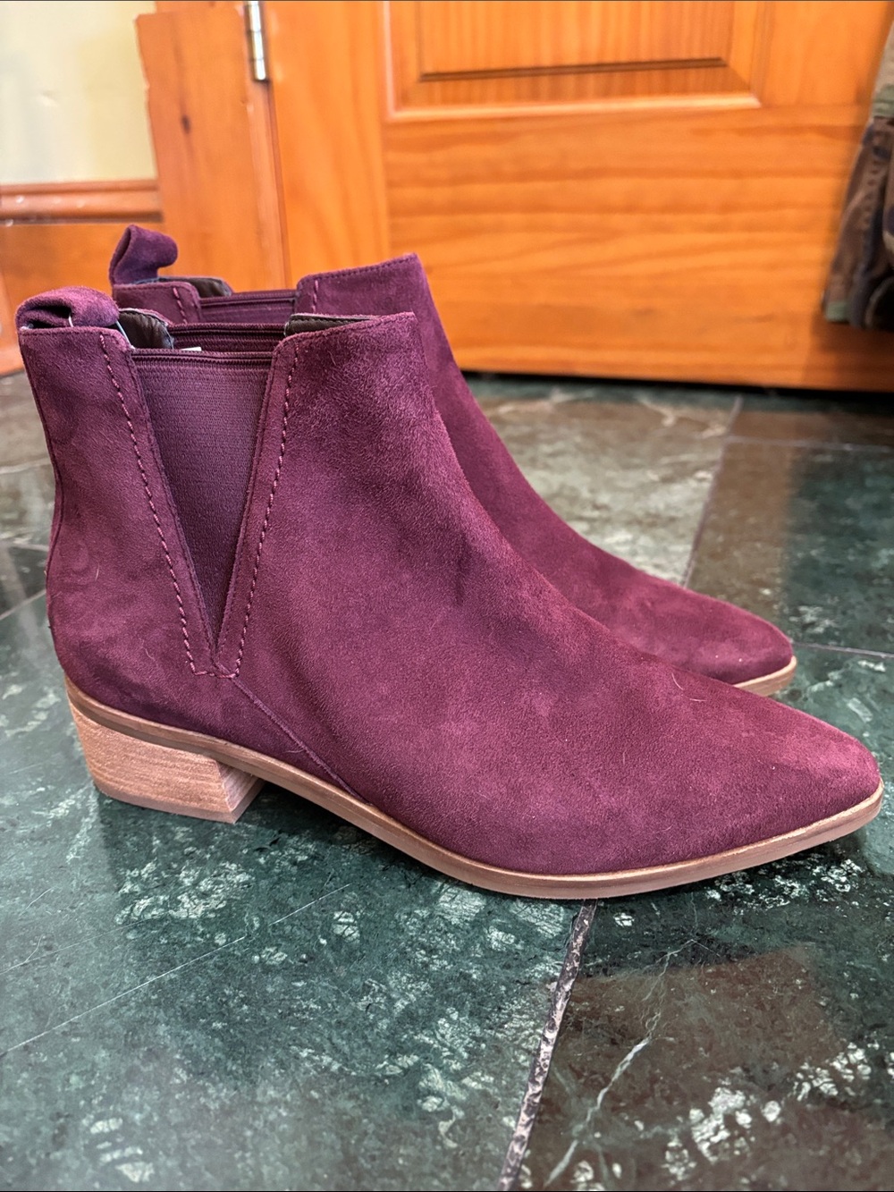 Cole Haan Maroon Suede Ankle Booties